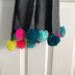 Long colorful PomPom scarf